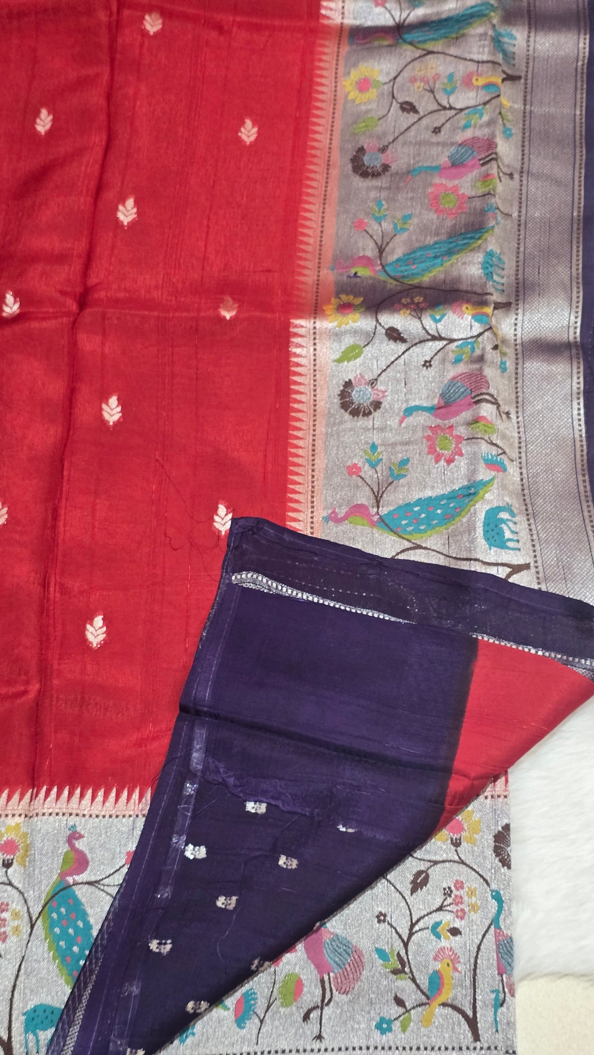 Jutte Tusser Silk with Paithani Boarder - 7108