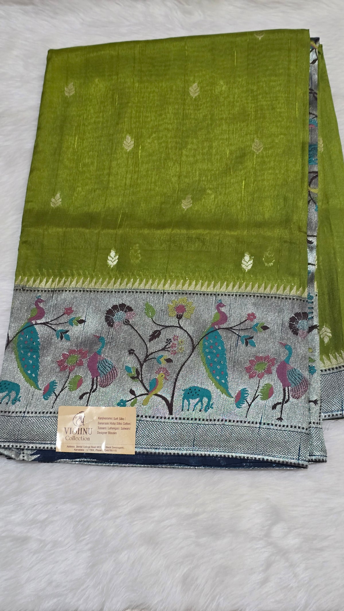 Jutte Tusser Silk with Paithani Boarder - 7108