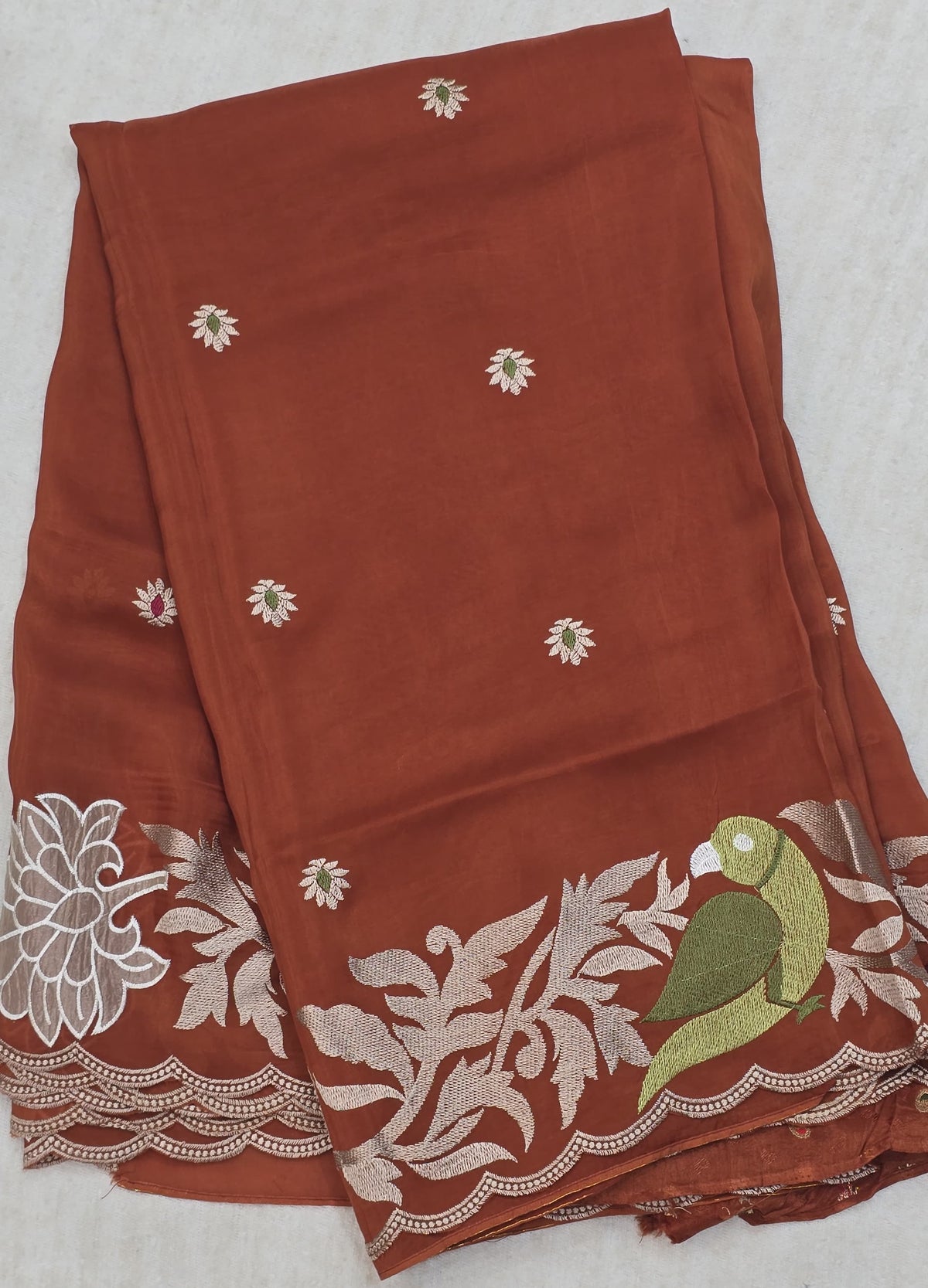 Soft Tissur Silk Saree With Embrodery Work - 7120